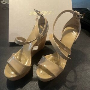 Brand new Jimmy Choo nude wedge sandal
